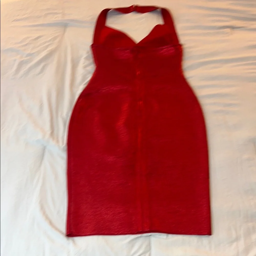 Fashion Nova Maya Bandage Midi Dress - Red - Picture 4 of 7